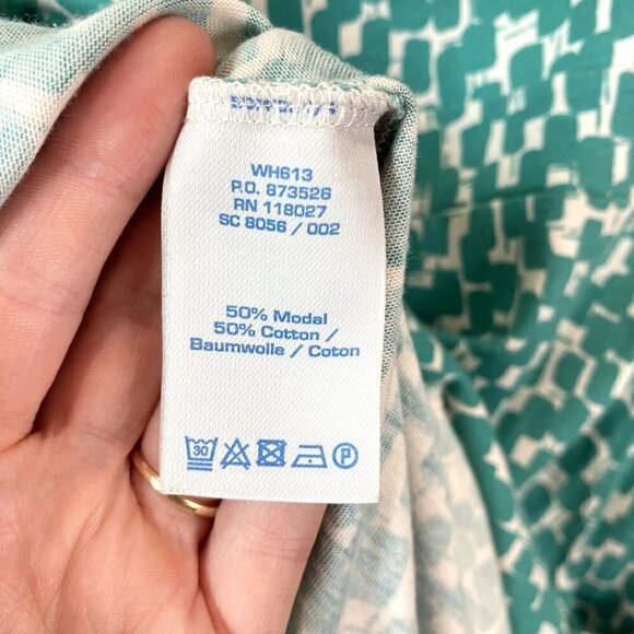 Boden Geometric Casual Weekend Dress Green 8 - Picture 8 of 10